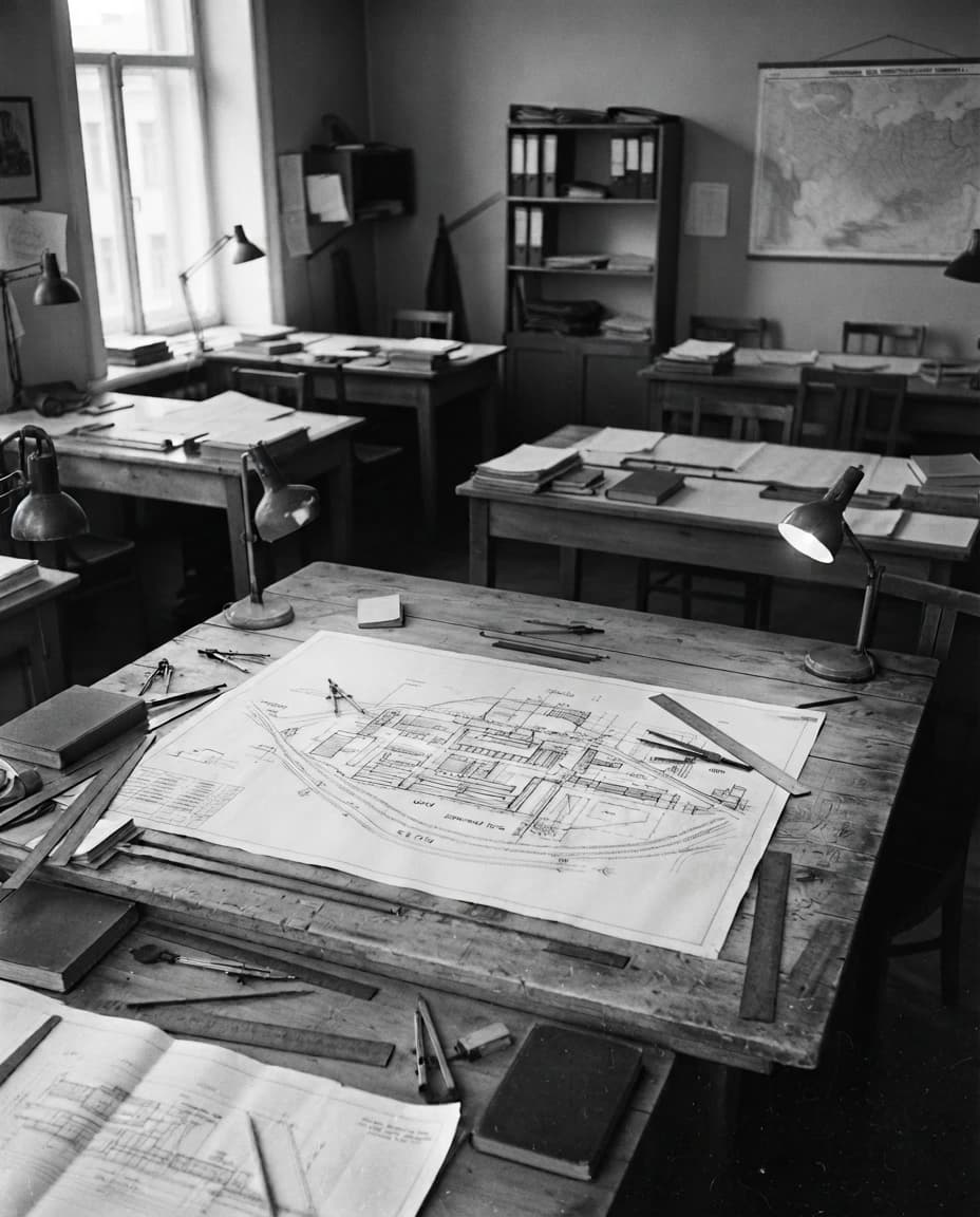 Archive — the first office · Trieste, 1950