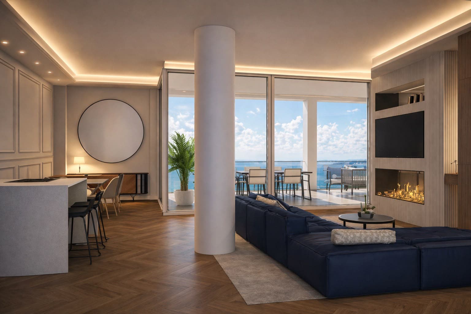 Living Room with Fireplace