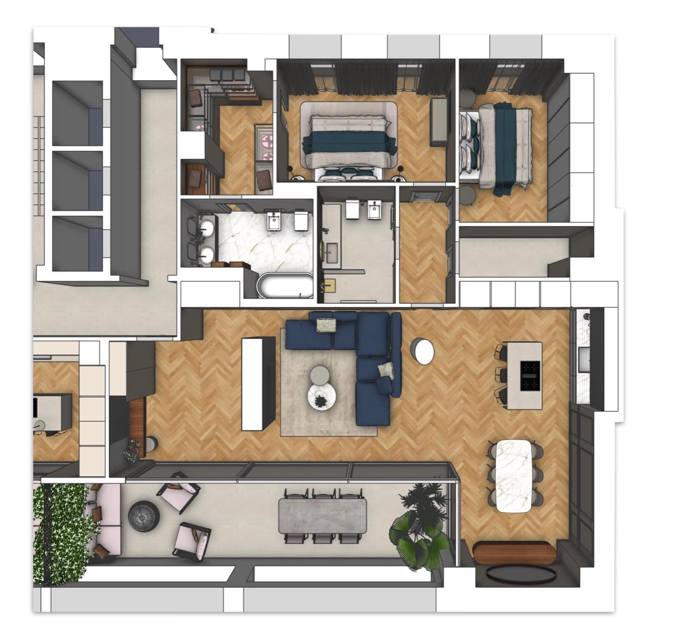 3D-Grundriss Draufsicht Preview