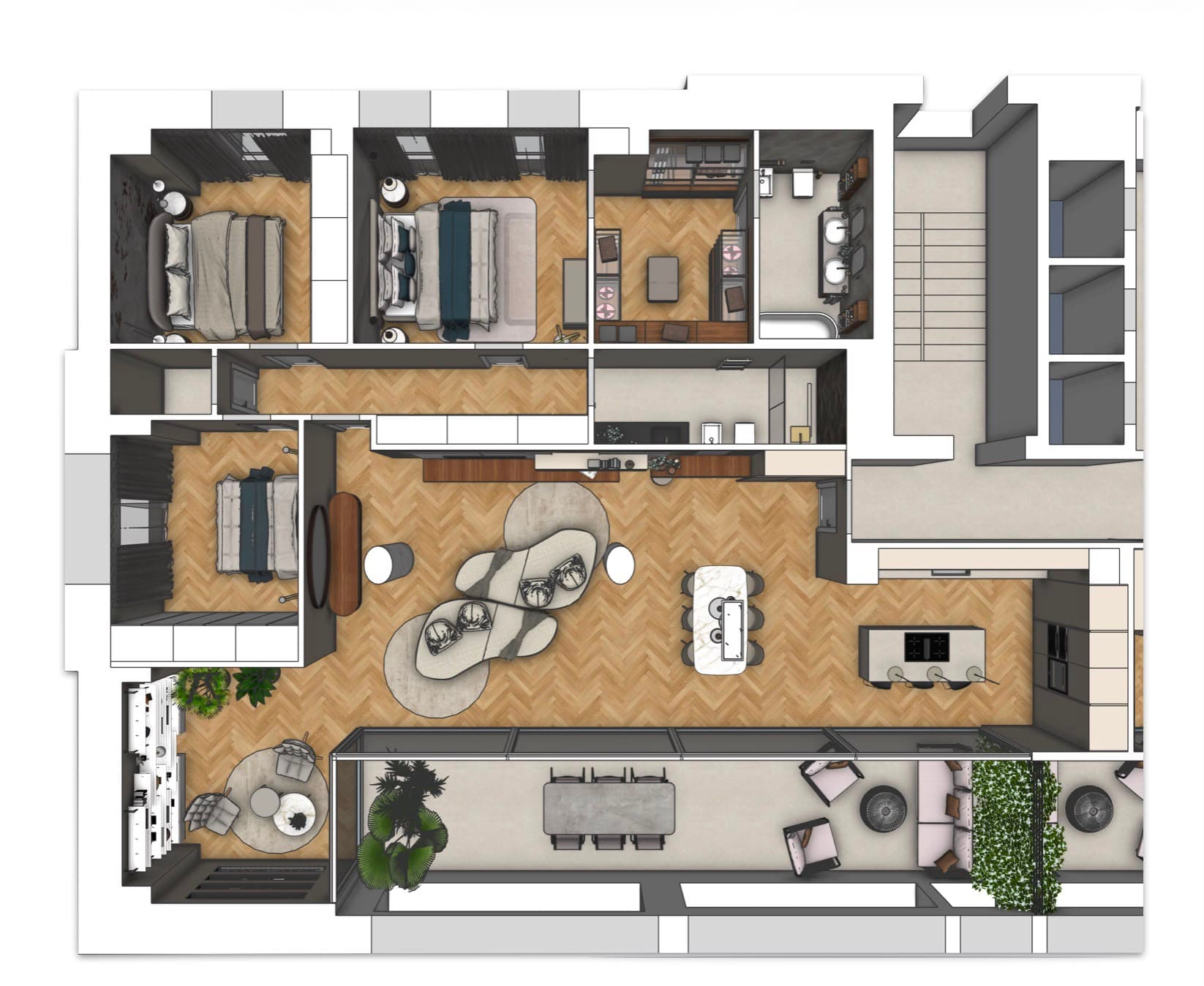 3D-Architektur-Grundriss Preview