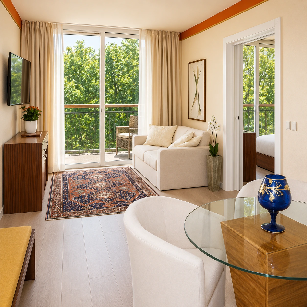 Deluxe Family Suite with spacious living room and accommodations for families